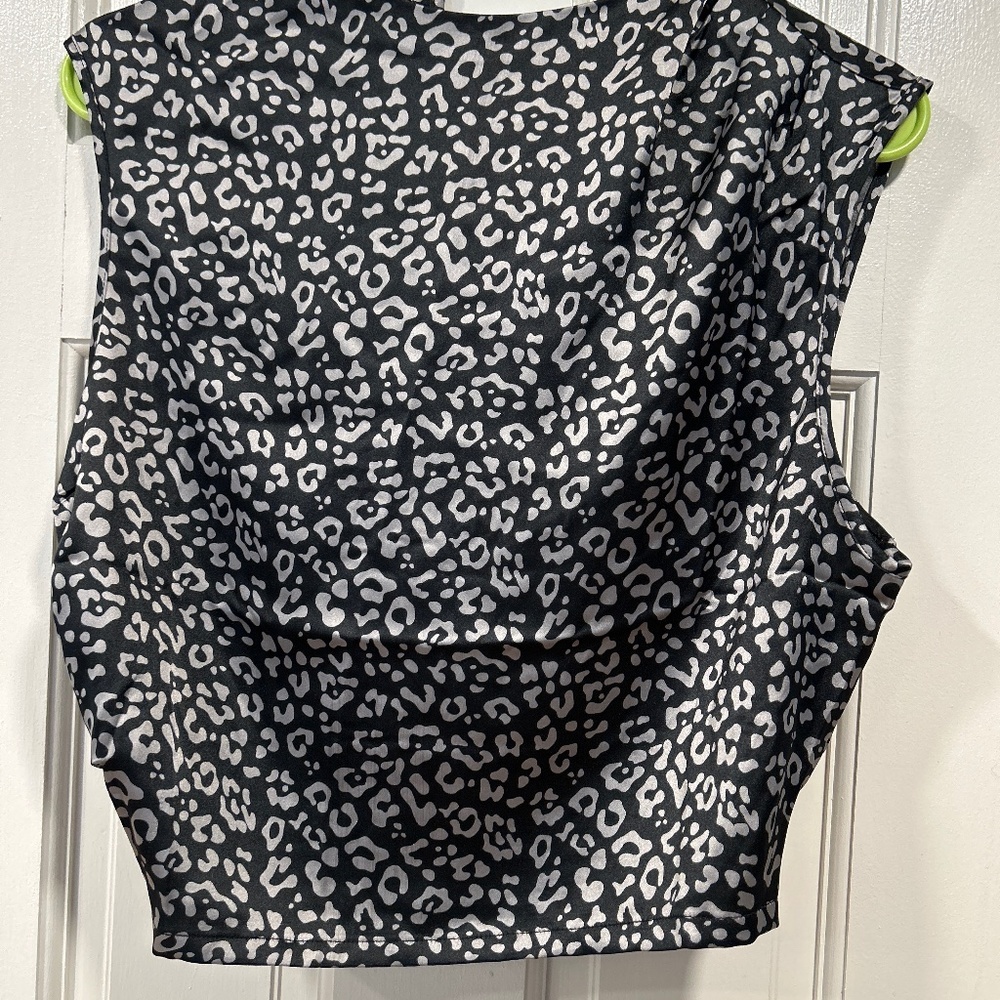 Leopard Silk crop top